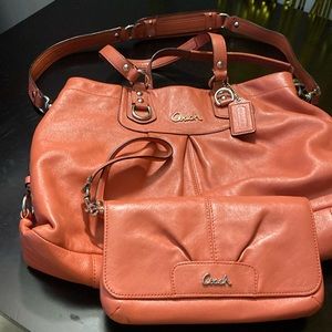 Vintage coach, peach, orange color